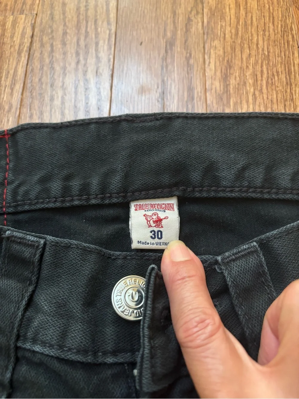 True Religion Men's Black Straight Jeans